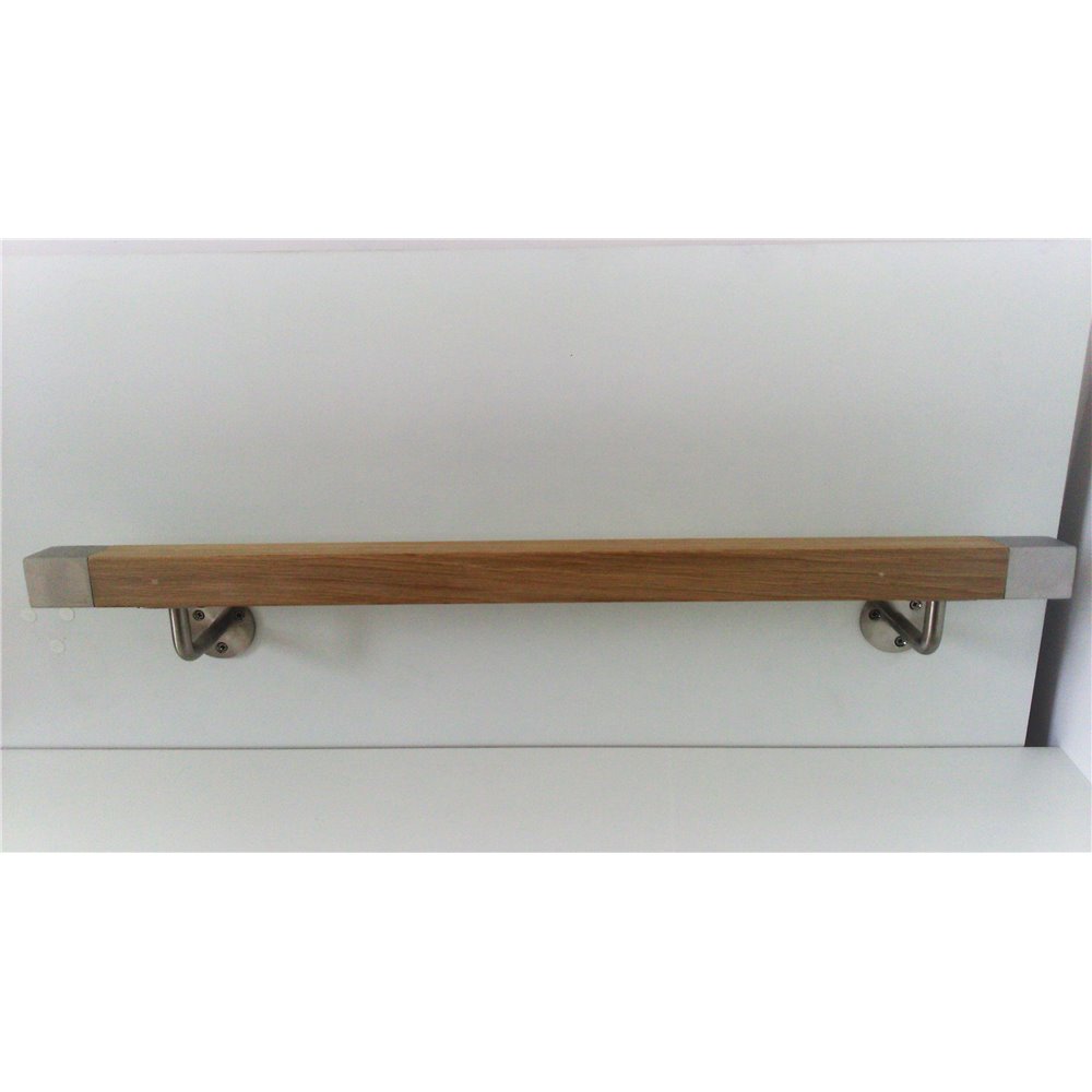 Poręcz naścienna stal nierdzewna - drewno 40x40 mm ( długość 1 cm)