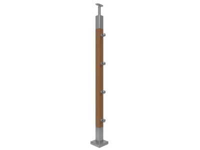Słupki balustradowe - Profil 40x40mm + drewno (dąb)